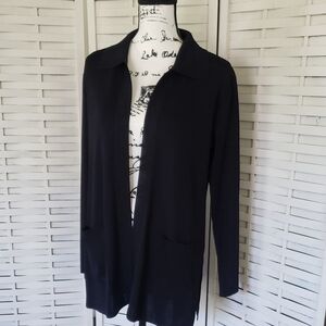 Misook Classic Black Women's Open Cardigan Sweater Size S